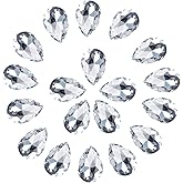 SWTHONY 20x30mm Crystal Teardrop Big Rhinestones Pointback Gem Stones for Crafts Jewelry Making Shoes Dress Glass Beads 36pcs Clear