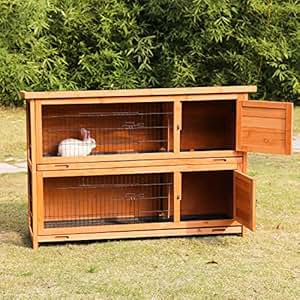 Amazon.com Kinbor 2-Story Rabbit Hutch Bunny Cage Indoor 