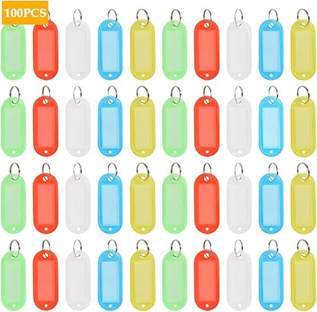 Amazon Timesetl キーホルダー名札 タグ 100個セット ５色 番号札 荷札 文房具 オフィス用品