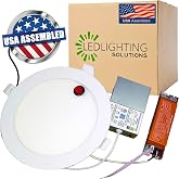 LED &amp; Lighting Solutions 8" Dimmable Ultra Slim, Battery Powered recessed Lights, 18W 1450 Lumens, 80 CRI Selectable 2700K-6000K, 8 Inch Ceiling Light w/ 90 Min Battery Backup, ETL/IC/Damp Rated.