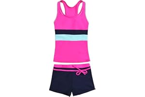 Uhnice Girls Swimsuit Two Piece Tankini Swimwear with Boyshort