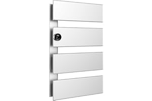 K&KALONZO Electric Towel Warmer, 18.35" W x 31" H Wall-Mounted Towel Heater with Built-in Timer, Waterproof Aluminum Towel Warmer for Bathroom, Support Plug-in and Hardwired, Silver, K4-L-S