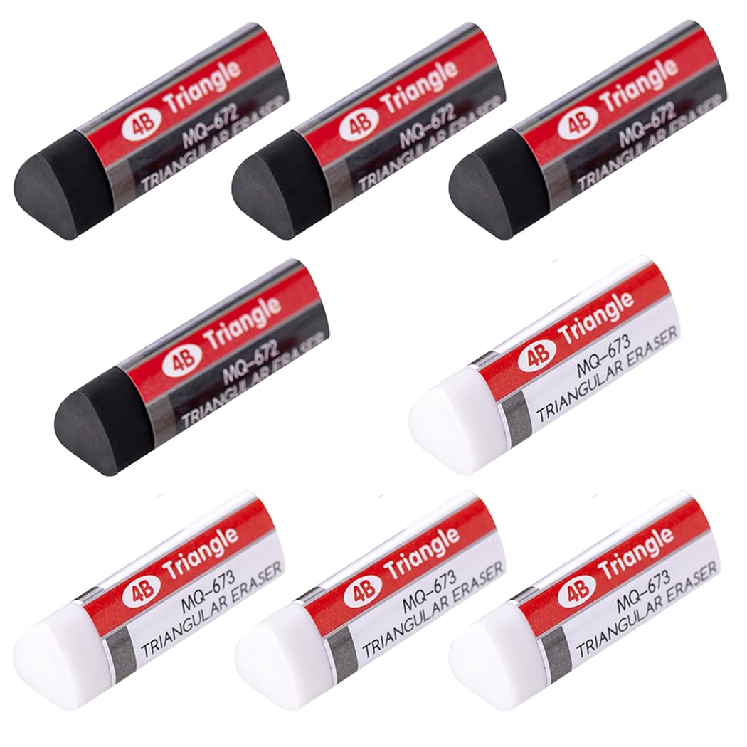 Ranvi 10 Pack Pencil Erasers, Erasers for School Office, Art Erasers for Drawing(Black and White)