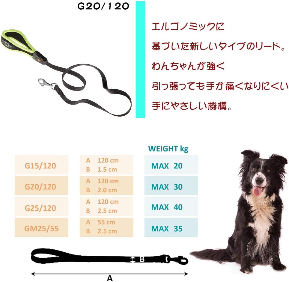 Ferplast ERGOFLUO G Ergonomic Dog Lead, Secure Grip with Soft Padding, Anti-Abrasion, Extra-Resistant Finished Seams - Image 4