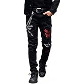 Boy's Skinny Fit Ripped Destroyed Distressed Stretch Slim Jeans Pants