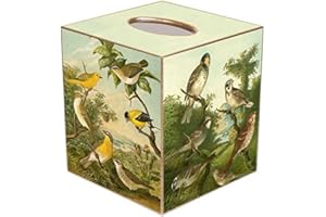 MARYE-KELLEY Yellow Birds Paper Mache Tissue Box Cover