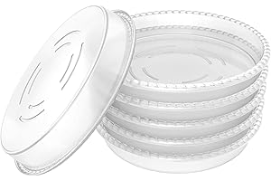 UPMCT 6 Pack Plant Saucer, 4 6 8 10 12 Inch Durable Plant Tray Flower Pot Saucer Round Pallets for Indoors and Outdoor, Plant Container Accessories (8 Inch, Clear)