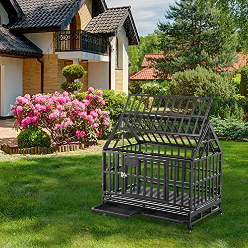 Dog Cage Crate Kennel Heavy Duty Tear Resistant Square Tube with Four