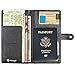 JAVOedge Travel Set: Mint/Black Two Tone Long RFID Blocking Passport Case with Pen Holder + 2 Matching Luggage Tags