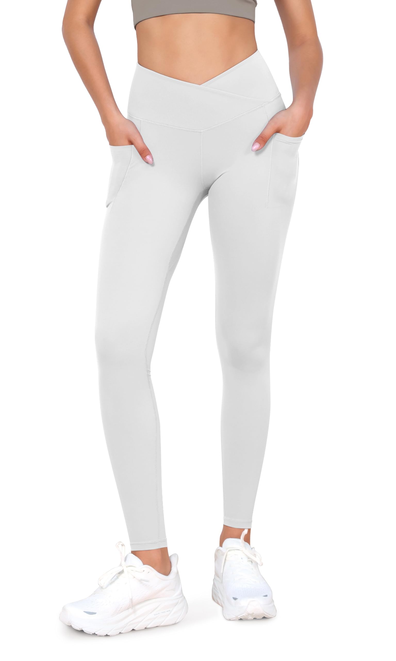 ODODOS Cross Waist Yoga Leggings for Women with