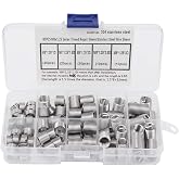 Chazcool 80Pcs M8x1.25 Threaded Inserts, Stainless Steel Thread Drill Repair Insert Sleeve with Storage Box