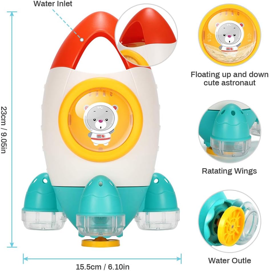 Baby Bath Toys, CestMall Rocket Rotating Water Spray Bath Toys for ...
