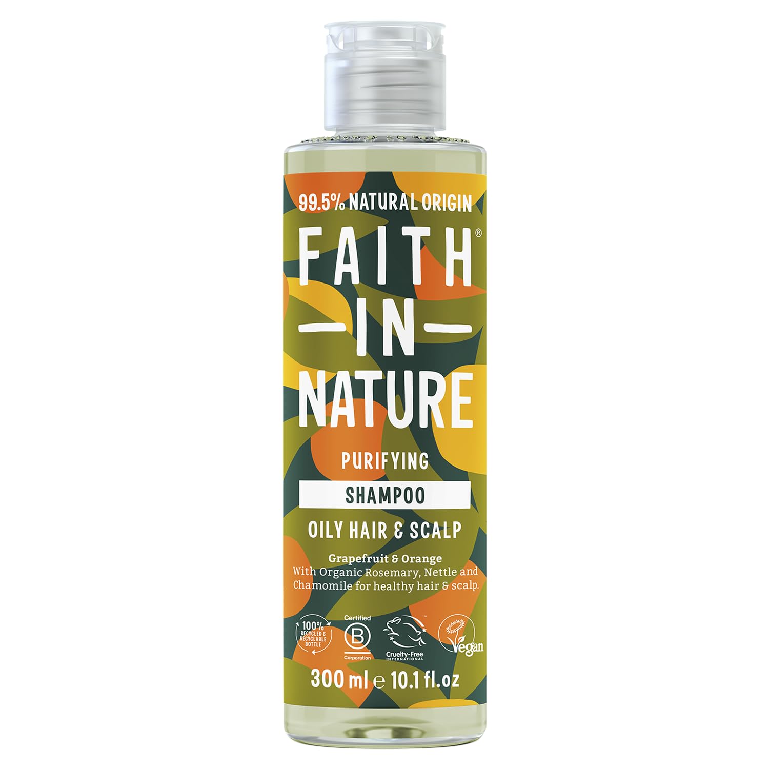 Faith In Nature 300ml Natural Grapefruit & Orange Shampoo, Invigorating, Vegan & Cruelty Free, No SLS or Parabens, For Normal to Oily Hair