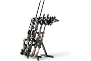 VEVOR Gun Rack, Portable, Folding Heavy Duty Steel Rifle Shotgun Rack Stand, Freestanding Indoor Outdoor Gun Display Storage,