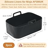 YQL Silicone Air Fryer Liners 2 Pack for Ninja/Tower/Instant Vortex Black view 2