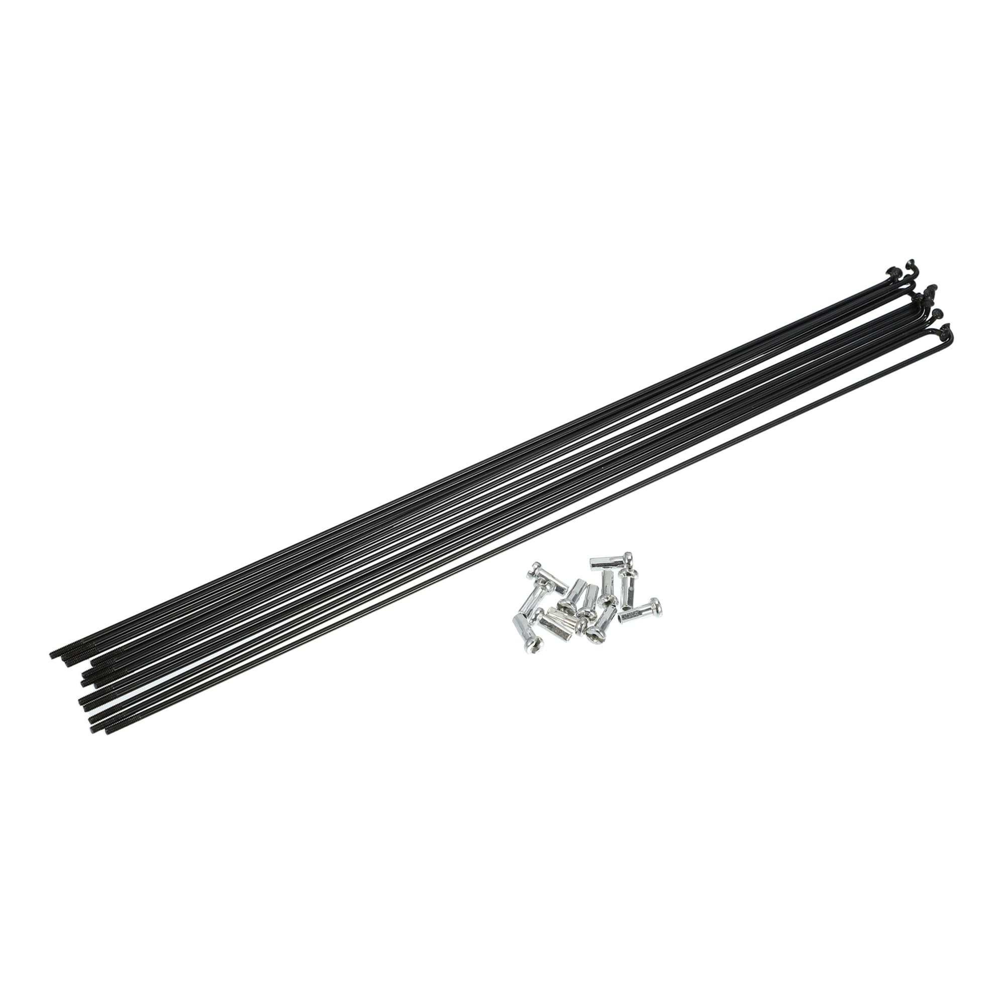 TUCKBOLD 12 Pcs 14G J Bend 282mm Bike Bicycle Spokes with Nipples Black Automotive Parts