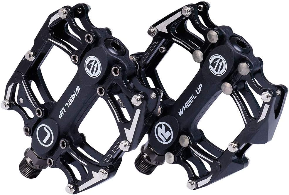 LETTON Non-Slip Mountain Bike Pedals Bicycle Platform Pedals, Anti-Skid Nodes, CNC-Machined High strength 6061 Aluminum Alloy Body, Standard 9/16" CrMo Steel Spindle, 2 Sealed Bearings, for BMX MTB