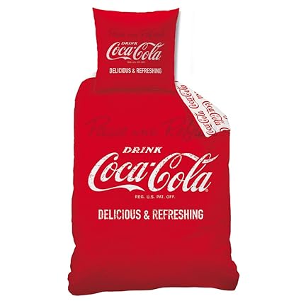 CTI 041948 Bettwäsche Coca Cola Enjoy, Baumwolle Linon, 135 x 200 und