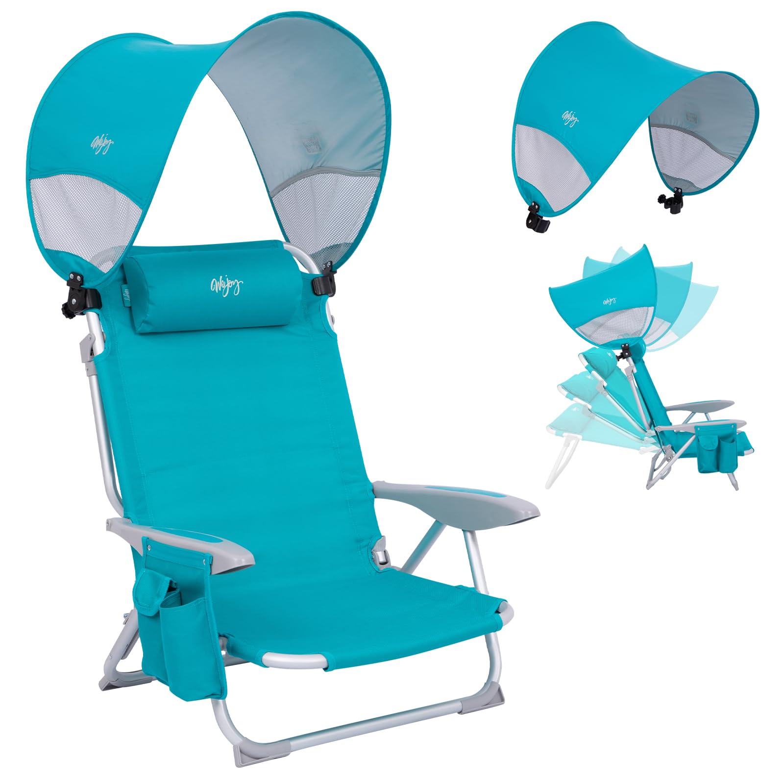 #WEJOY Beach Chair with Canopy Shade