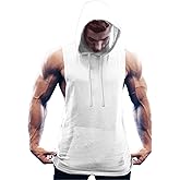 COOFANDY Men's Workout Hooded Tank Tops Bodybuilding Muscle Cut Off T Shirt Sleeveless Gym Hoodies