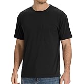 BAMBOO COOL Men's Pocket T-Shirts Heavy Weight Moisture-Wicking Tee Shirts Crewneck Short Sleeve T Shirts