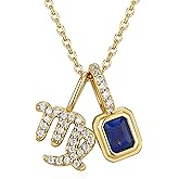 VCGCL Natural Gemstone Brithstone Zodiac Necklaces for Women,S925 Sterling Silver Necklace,14K Gold Plated,Anniversary, Valentine's Day,Birthday Gifts for Wife, Girlfriend,Mom,Mother,Charm Fashion Necklace,Jewelry