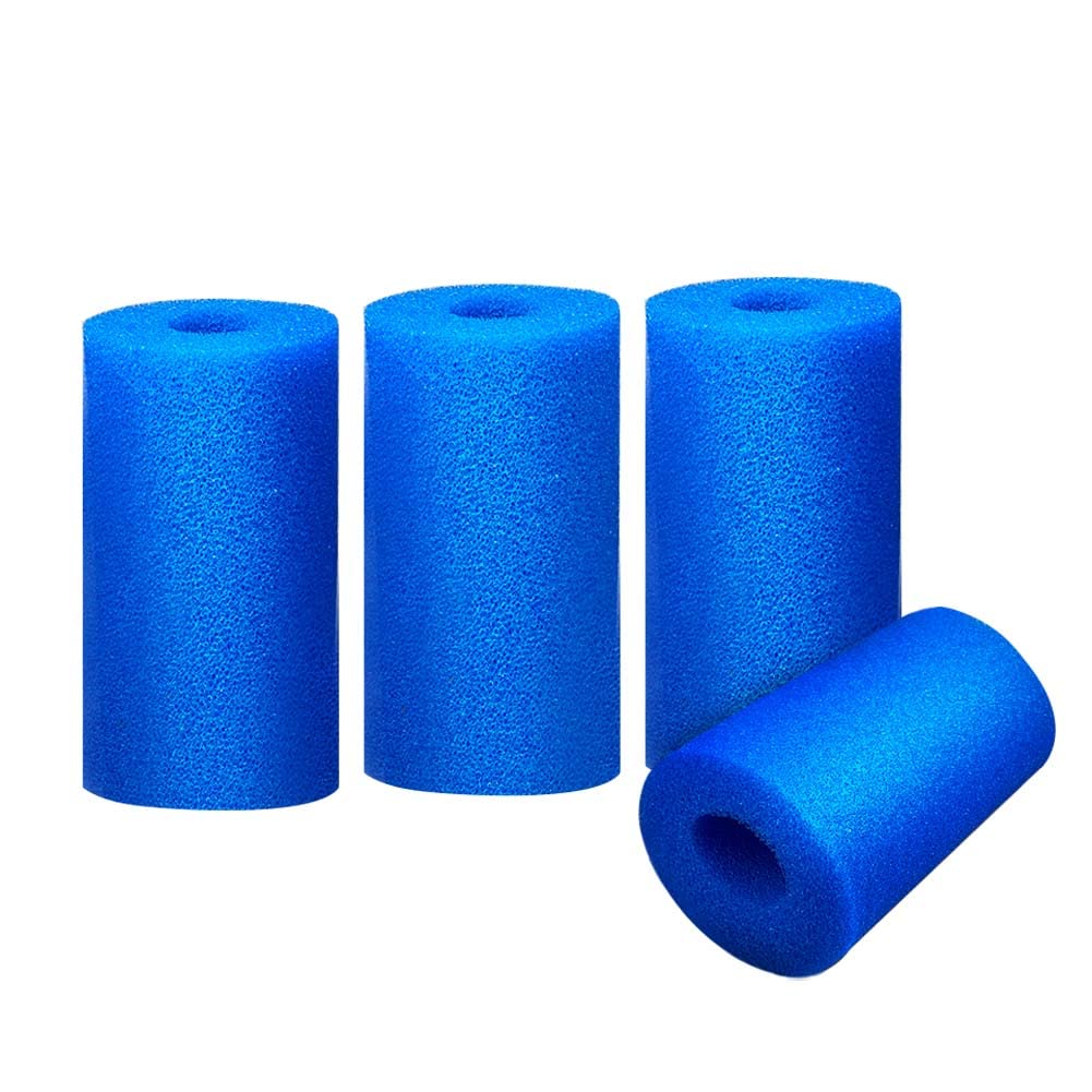 Ovtai Swimming Pool Filter Sponge Blue 200 x 100 mm Foam Pool Filter Sponge Type A Reusable Swimming Pool Filter Spa Filter Swimming Pool Sponge Filter for Spa Aquarium Swimming Pool Pack of 4