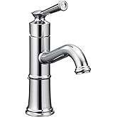 Moen Belfield Chrome One-Handle Bathroom Sink Faucet with Drain Assembly and Optional Deckplate, 6402
