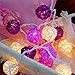 Dealbeta Battery Handmade Rattan Ball String Lights with Timer,20 Warm White LED Christmas Indoor Fairy Lights for Bedroom, Wedding, Party [ Rattan Ball's Diameter:5cm/2.04 in ] (Purple)