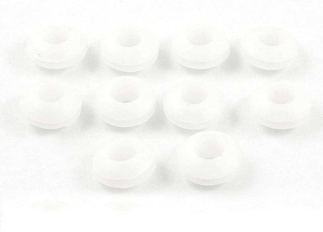Sourcingmap 10 Pcs Wire Coil Protector Dual Side White Rubber Grommets 6mm