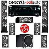 Polk Audio TSi 500 7.1 Home Theater Speaker System with Onkyo TX-NR757 7.2-Ch Network AV Receiver
