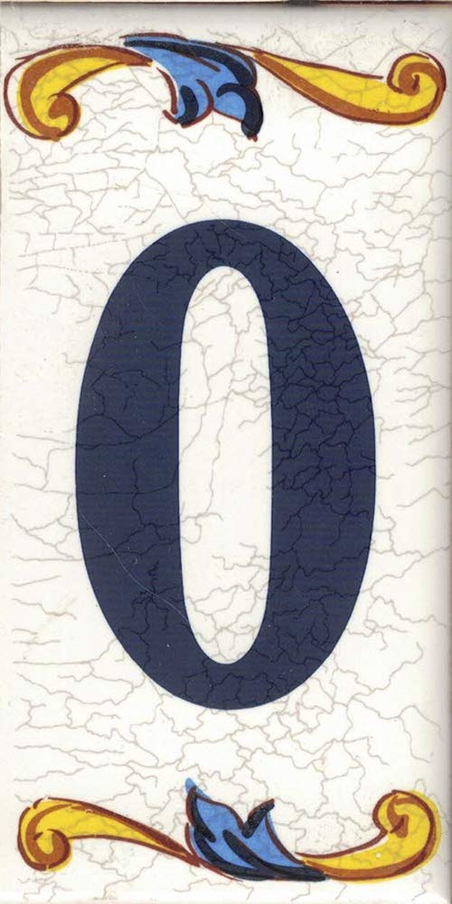 House Number. Address Numbers & plaques. House Signs. Door Numbers. Ceramic Letters and Numbers. Design “Craquelé” (Numer Zero "0")