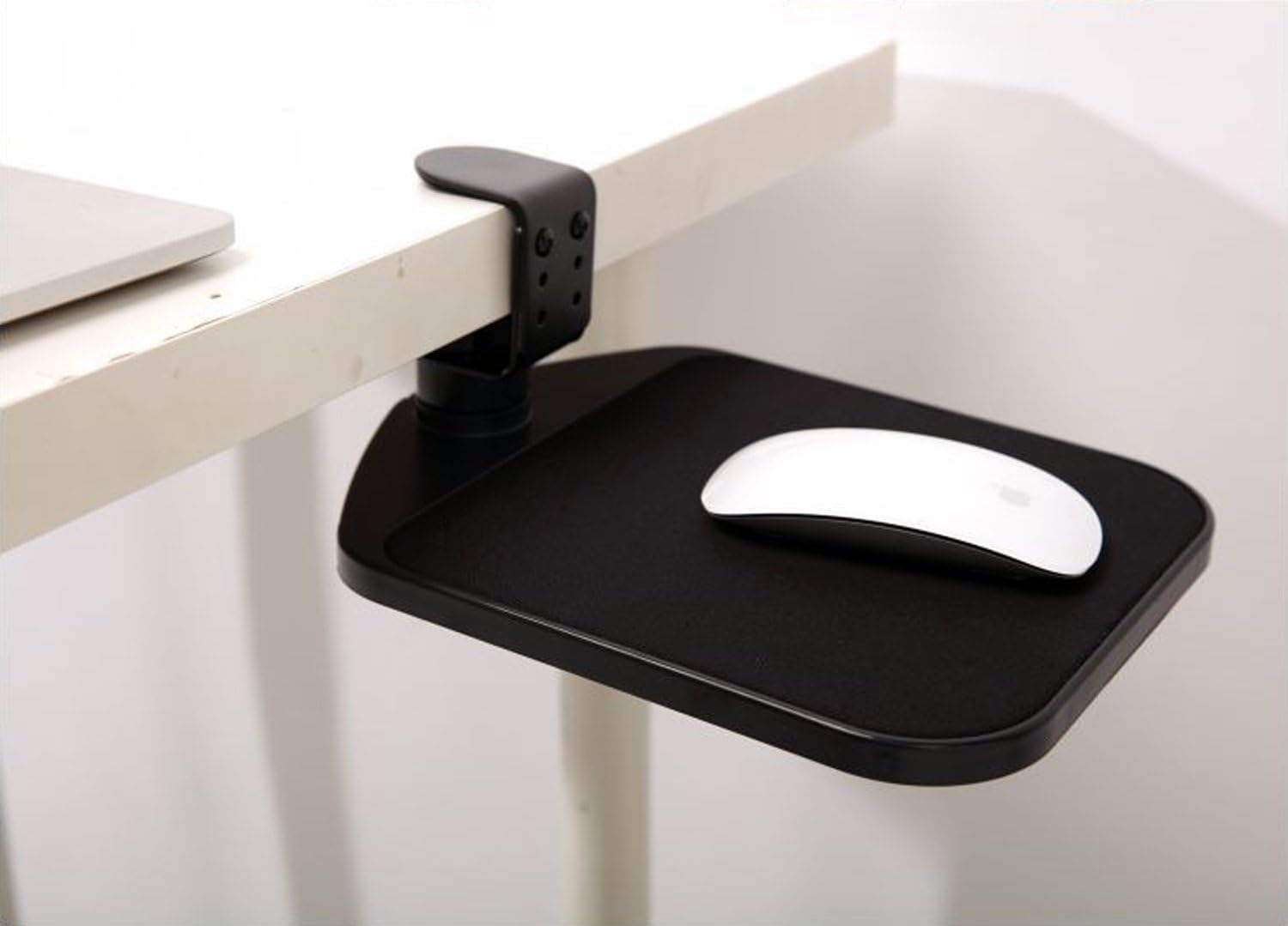 Rotate Mouse Platform Under Desk Phtion Ergonomic Mouse rist Adjustable Mouse Platform Attachable Desk Shelf, Rotating 360° On Under Desk(Black)
