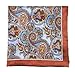 100% Printed Silk Latte and Light Blue Bolstered Paisley Pocket Square