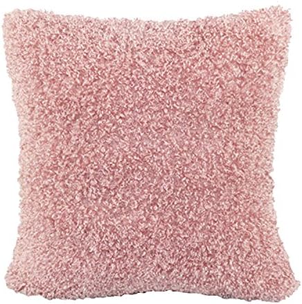 Angielucky Warm Plush Faux Fur Throw Pillow Case Pillow Shell Cushion Cover Pillowcase (Cover Only 20" x 20", Pink)