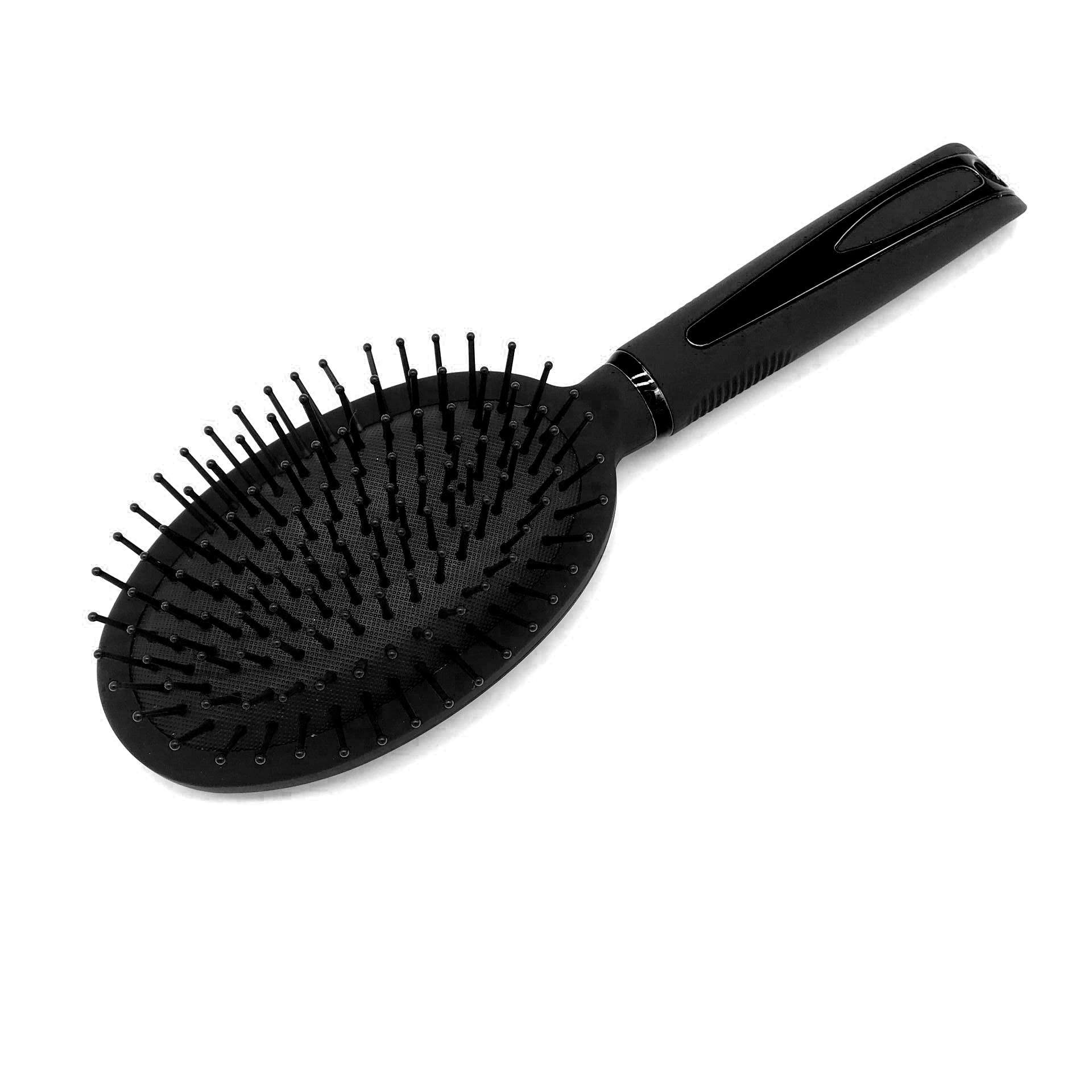 Hair Brush Women Oval Lightweight Soft Grip Handle Cushioned Nylon Pins