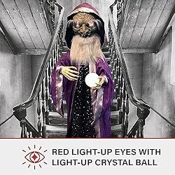 Haunted Hill Farm Animatronic Talking Wizard with