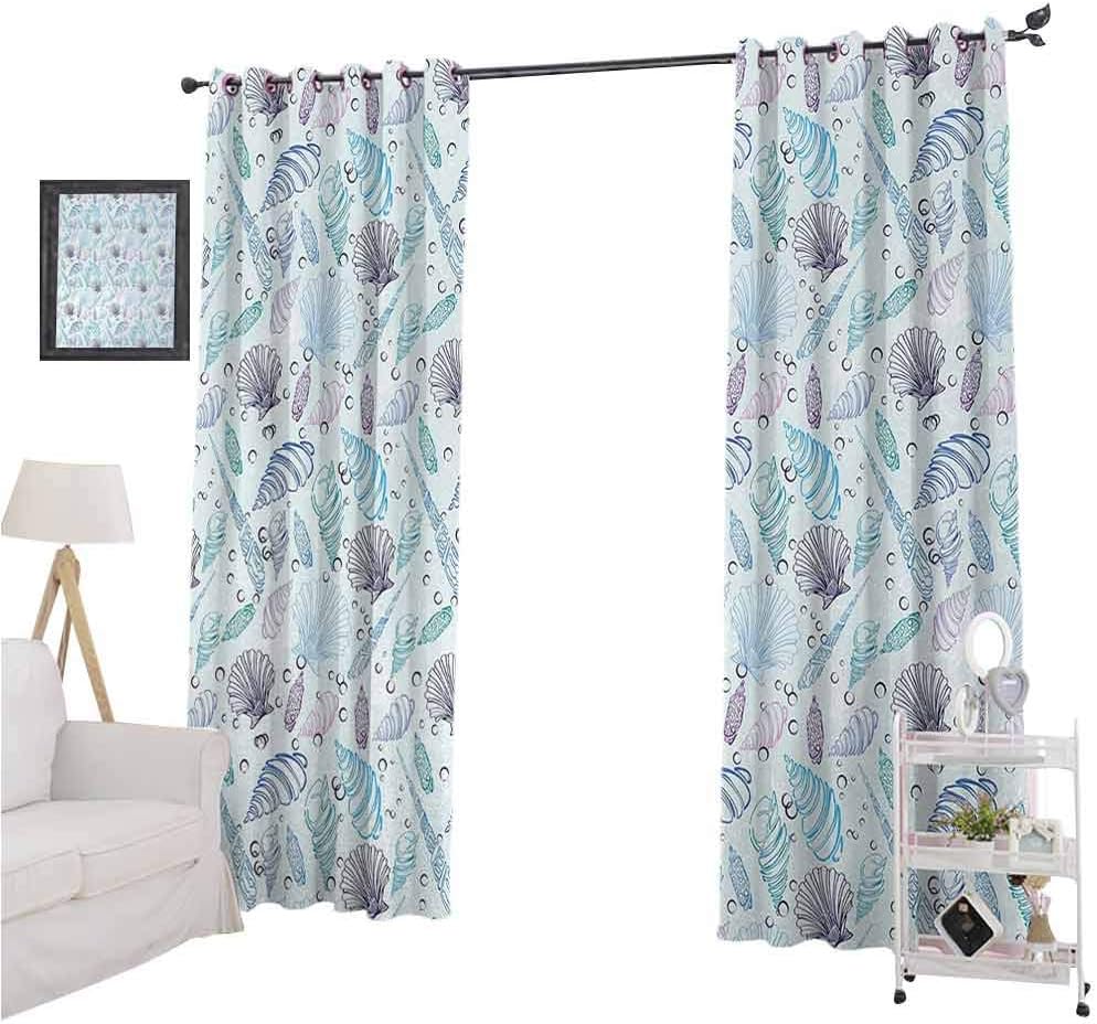 nooweihome Nautical Bedroom Darkening Curtains Various Sea Shell