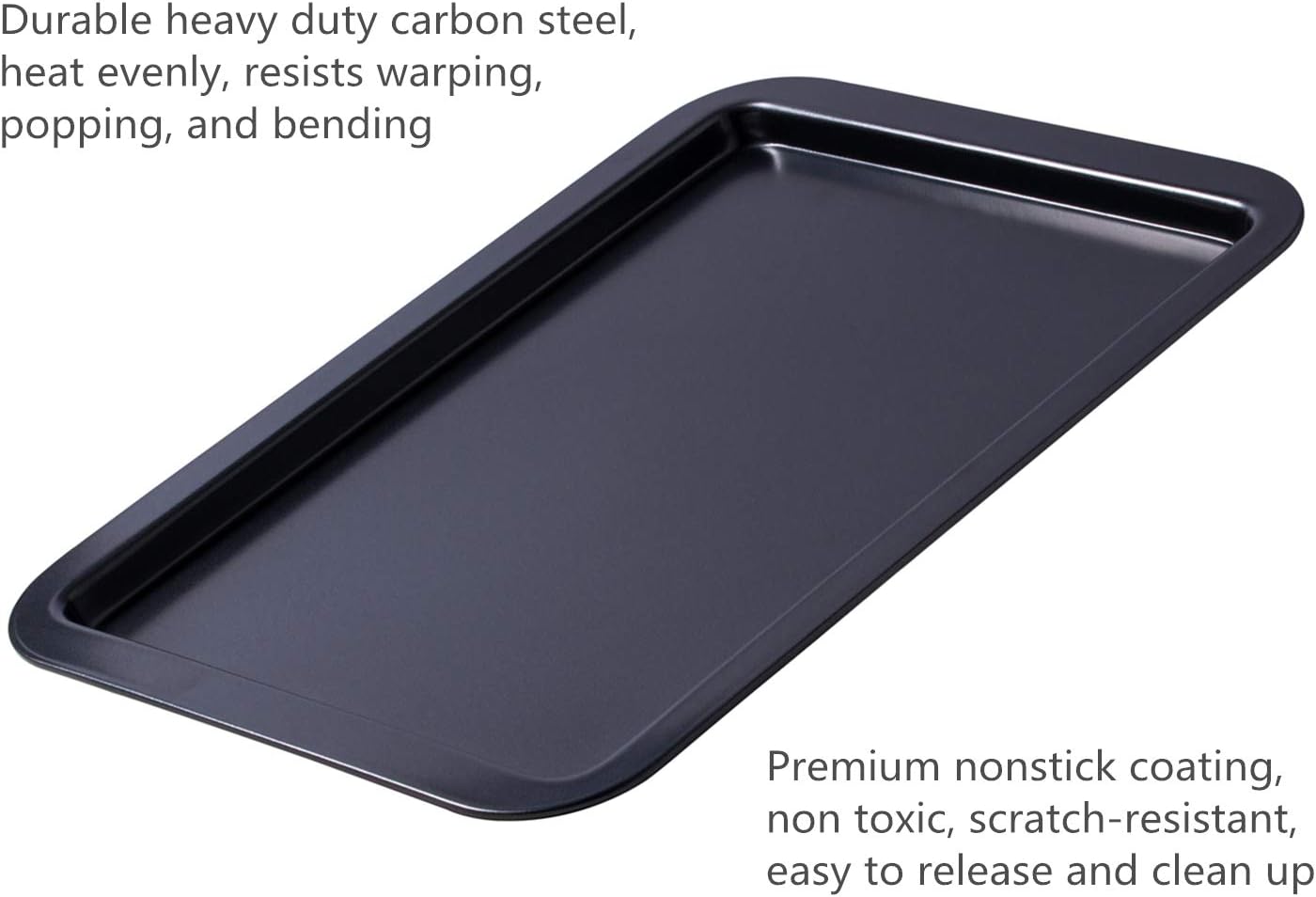 Amazqi Baking Sheet Nonstick, Cookie Sheets for Baking Nonstick 3 Set, Heavy Duty Large Size Carbon Steel 15/17/19 Inch Premium Baking Pan Tray, Non Toxic Durable Easy Clean for Home Use: Kitchen & Dining