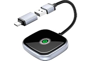 VNILRGLE Wireless CarPlay Adapter, Wireless Car Screen Adapter for iPhone-Easily Upgrade Wired CarPlay to Unwired Connectivity, Includes USB-A to USB-C Dongle, Plug & Play for iPhone (iOS 10 and Above)