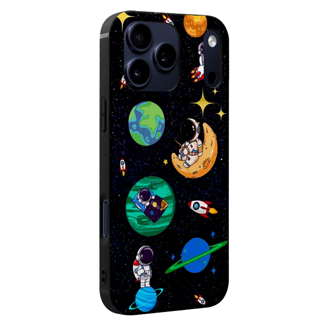 WOFOLE Astronaut Phone Case for iPhone 17 Pro Max Case for Boys Girls Cute Cartoon Rocket Design Aesthetic Shockproof Designer Cool Compatible with iPhone 17 Promax