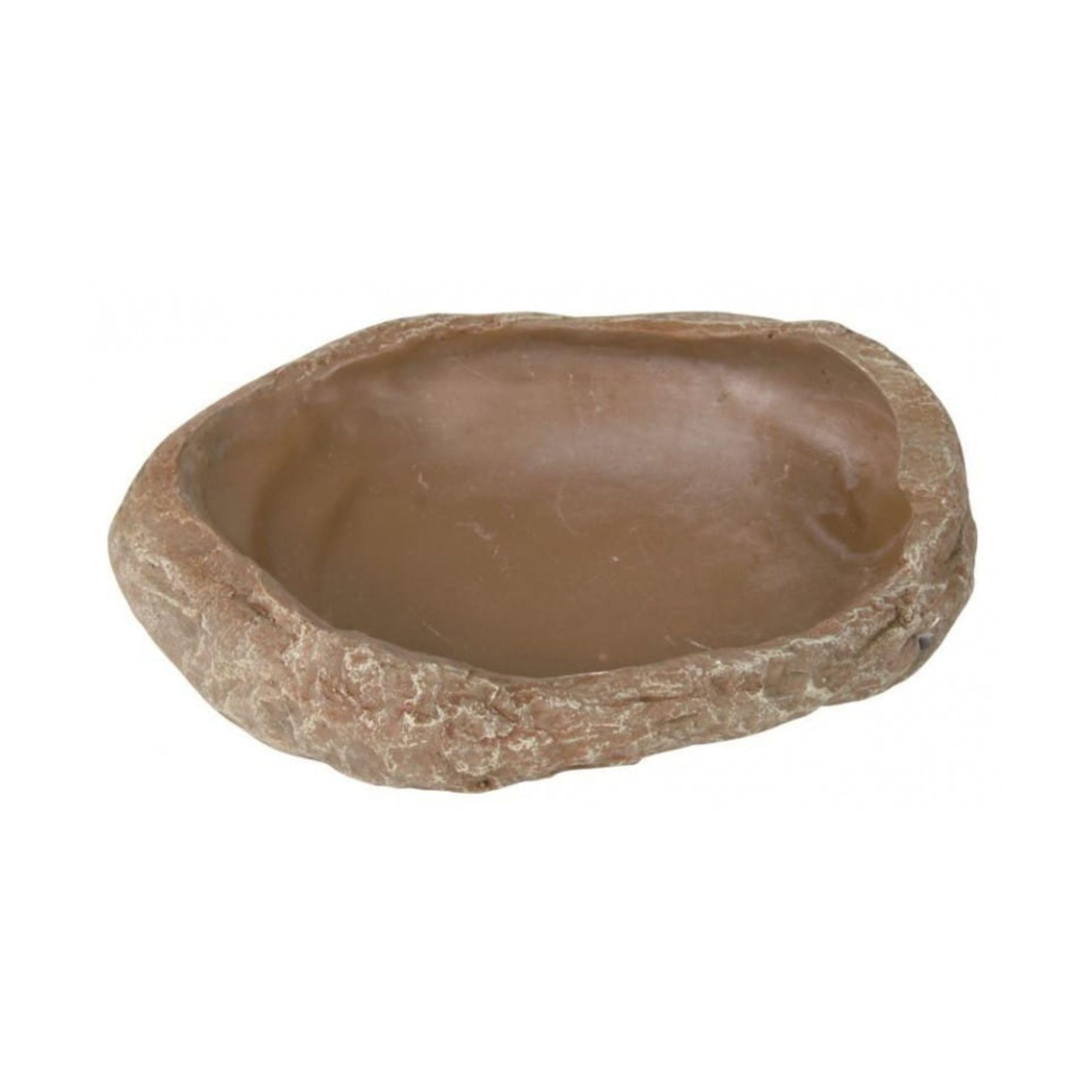 TRIXIE Reptile Steppe Rock Decoration Water and Food Bowl, 15 x 3.5 x 12 cm