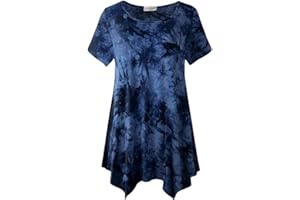 LARACE Short Sleeve Shirts for Womens Plus Size Tops Casual Summer Clothes Asymmetrical Tunic Blouses