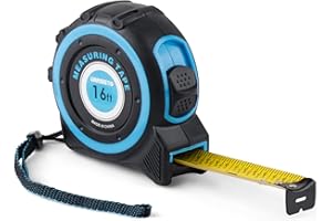 URASISTO Tape Measure 16FT with Fractions 1/8, Retractable Measuring Tape, Easy to Read, Rubber Protective Casing and Shock Absorbent Case for Carpenter, Surveyors, Engineers and Electricians
