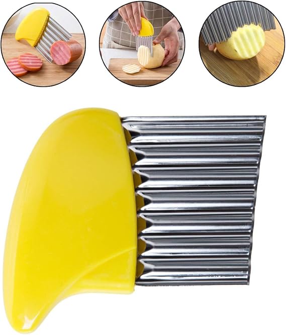 QincLing Crinkle Cutter，2 Pcs/Set Crinkle Knife Chip Cutter Wavy