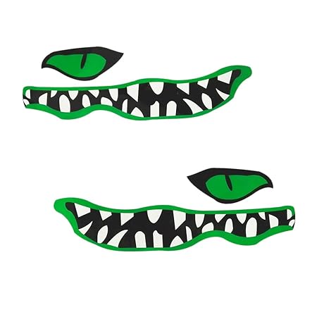 MagiDeal 2er Set Bootsaufkleber - Boot Aufkleber, ''River Monster Mouth & Eye Decal Sticker'' Autoaufkleber Dekoration Abzieh