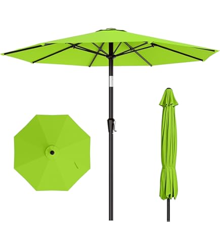 black and sand striped patio umbrella Safavieh 9 ft. Iris Fashion Line Umbrella Black & White