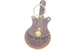 JJNUSA Handmade Guitar shaped pick holder, Genuine Leather Guitar Pick Holder Keychain, Picks Case Instrument Gifts Ideas for Musicians