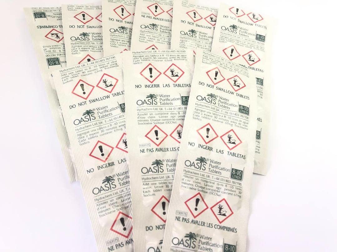 Oasis 67mg Emergency Water Purification Tablets 200 Tablets - Treats 2,000 Litres