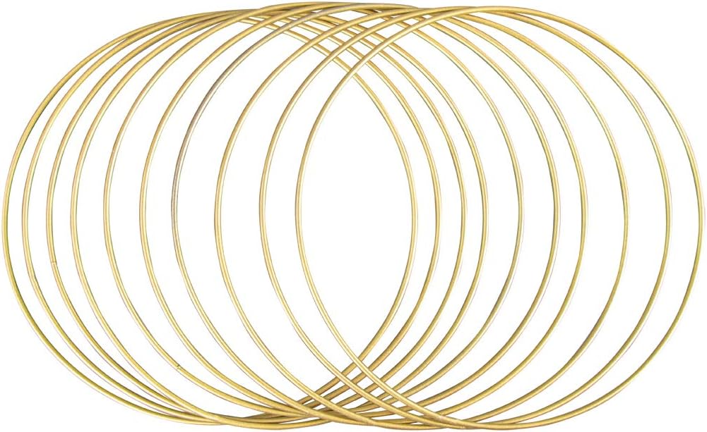 Rayher Metallringe 15cm Gold - 10 Stück Bastelringe Für Traumfänger & Deko